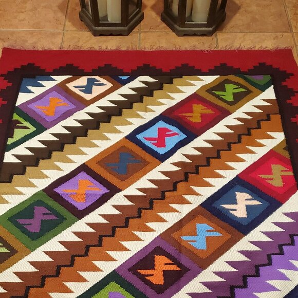 Handmade | Wall Decor | Tapestry Art Vibrant Andean Tapestry Colors ...